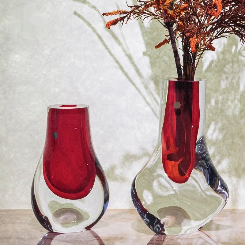 Colored Glass Vase Ornament Dining Table Flower Arrangement Decoration - Che Cose Belle