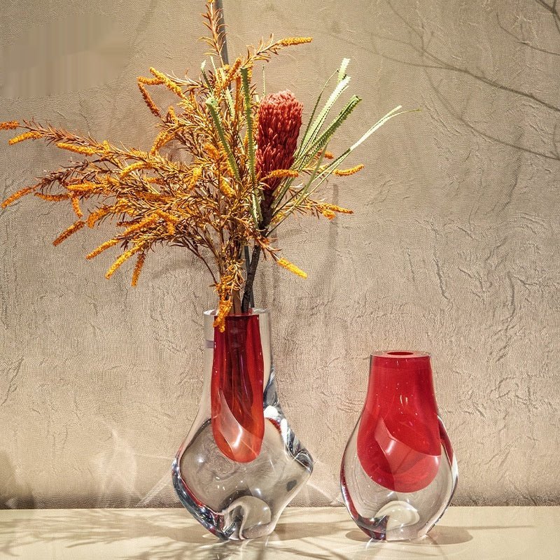 Colored Glass Vase Ornament Dining Table Flower Arrangement Decoration - Che Cose Belle