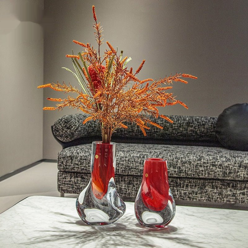 Colored Glass Vase Ornament Dining Table Flower Arrangement Decoration - Che Cose Belle