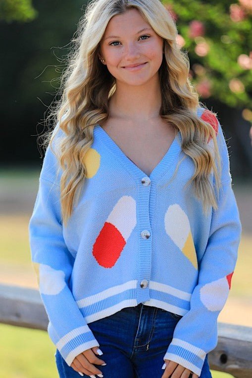 Colorful Capsule Pattern Cardigan - Che Cose Belle