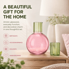 Colorful Carafe & Ribbed Flower Cup Set | 44oz Glasses - Che Cose Belle