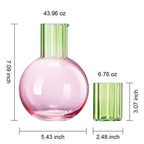 Colorful Carafe & Ribbed Flower Cup Set | 44oz Glasses - Che Cose Belle