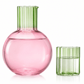 Colorful Carafe & Ribbed Flower Cup Set | 44oz Glasses - Che Cose Belle