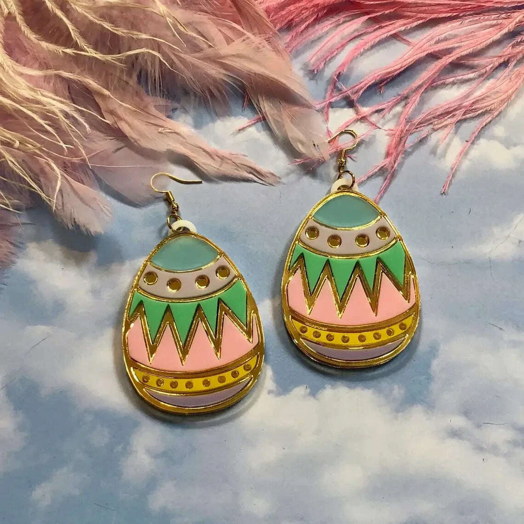 Colorful Easter Egg Acrylic Earrings