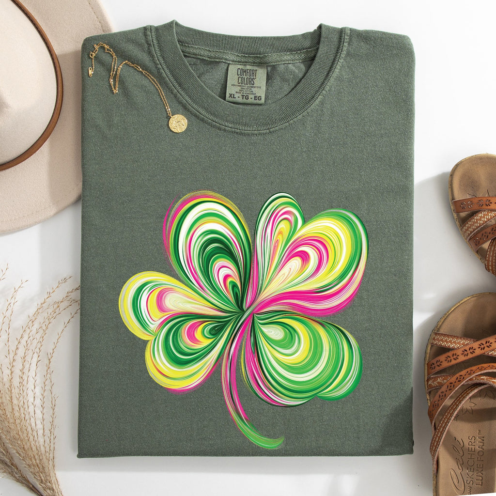 Colorful, Painted, St Patrick's Day, Shamrock, Clover, Lucky, Leprechaun Tshirt Comfort Colors T-Shirt - Che Cose Belle