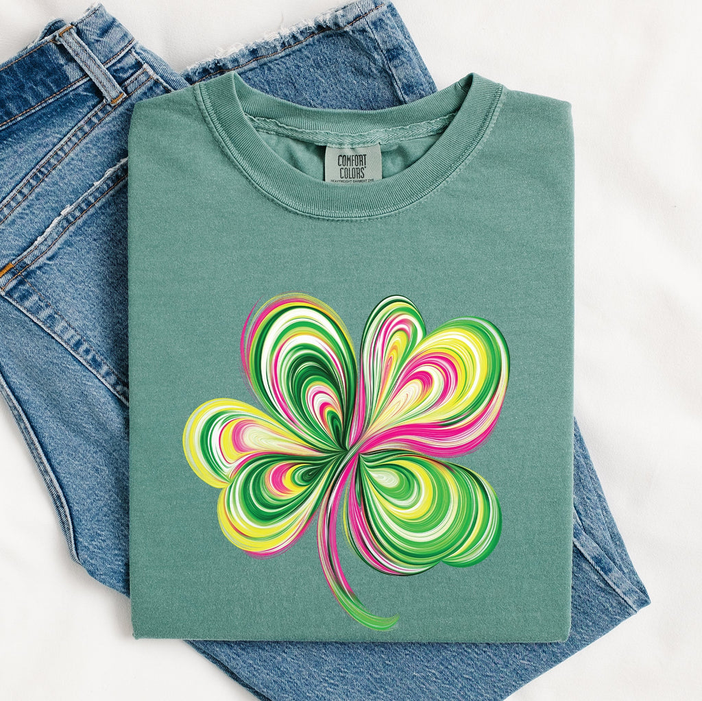 Colorful, Painted, St Patrick's Day, Shamrock, Clover, Lucky, Leprechaun Tshirt Comfort Colors T-Shirt - Che Cose Belle