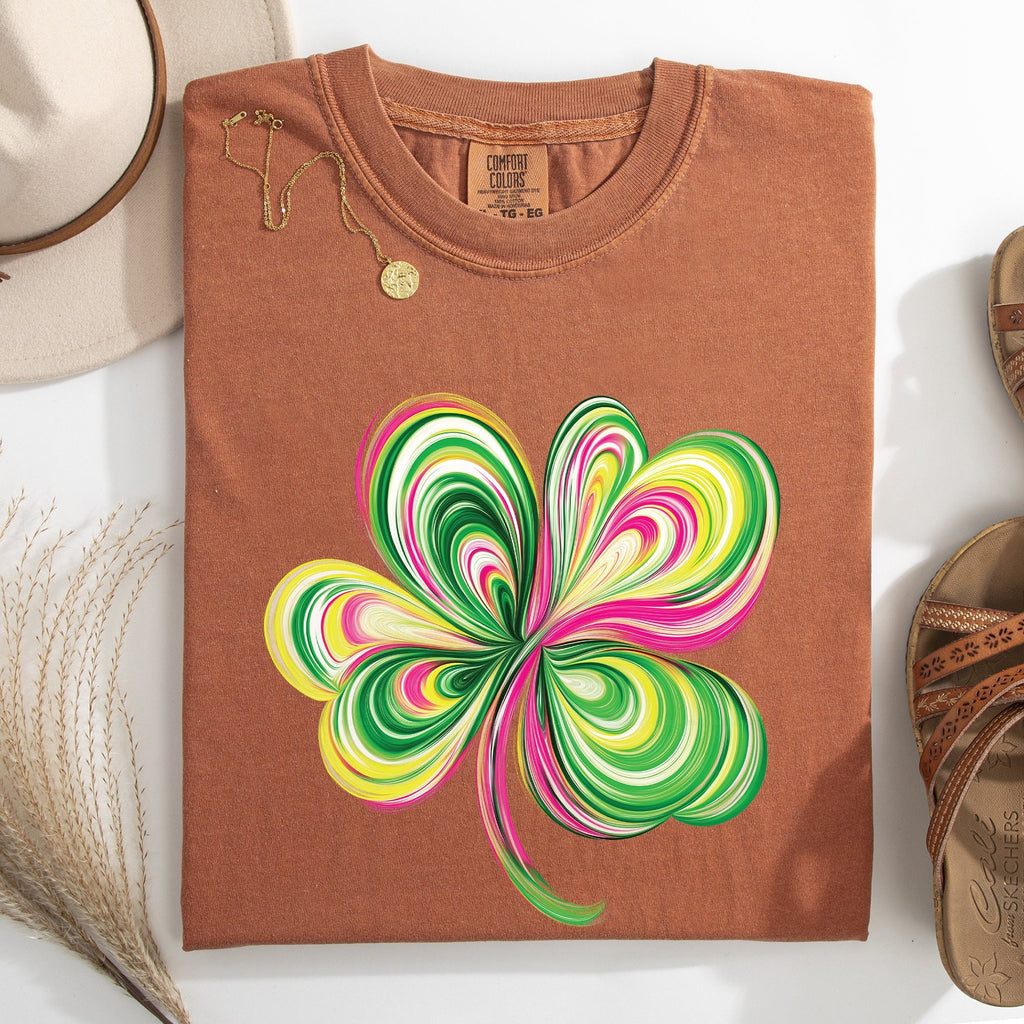 Colorful, Painted, St Patrick's Day, Shamrock, Clover, Lucky, Leprechaun Tshirt Comfort Colors T-Shirt - Che Cose Belle