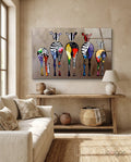 Colorful Zebras Glass Wall Art - Che Cose Belle