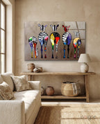 Colorful Zebras Glass Wall Art - Che Cose Belle