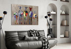Colorful Zebras Glass Wall Art - Che Cose Belle