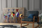 Colorful Zebras Glass Wall Art - Che Cose Belle