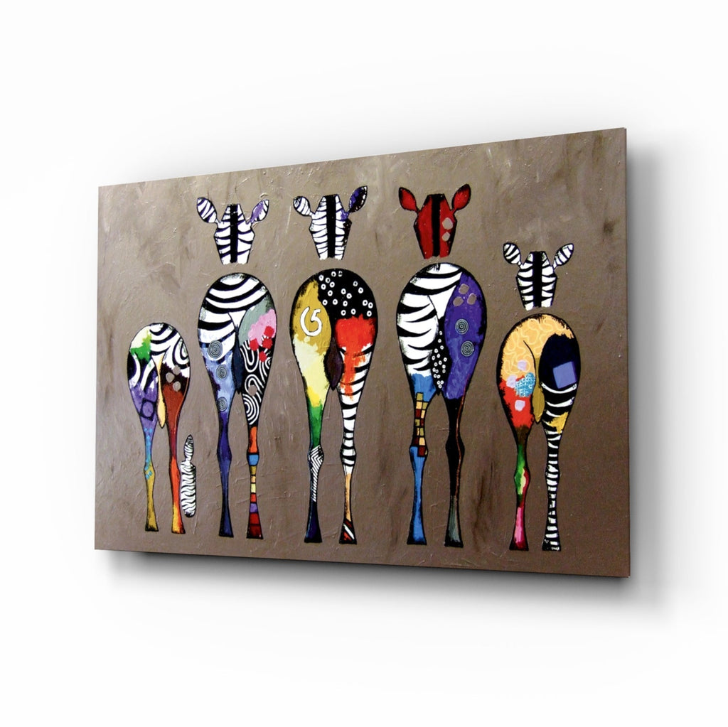 Colorful Zebras Glass Wall Art - Che Cose Belle