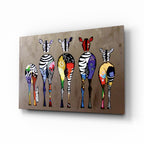 Colorful Zebras Glass Wall Art - Che Cose Belle