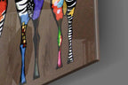 Colorful Zebras Glass Wall Art - Che Cose Belle