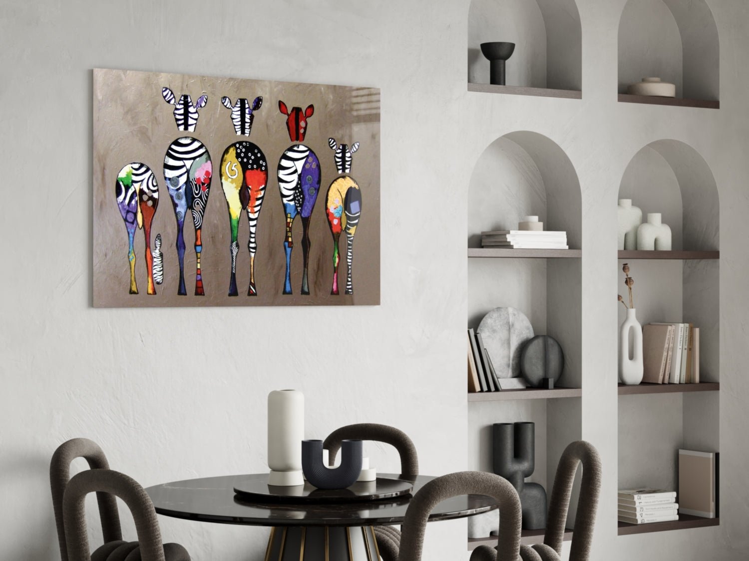 Colorful Zebras Glass Wall Art - Che Cose Belle