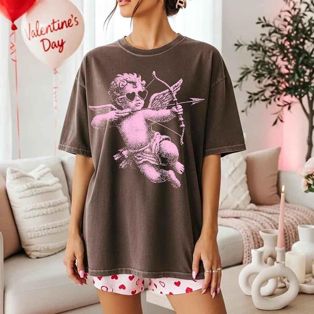 Comfort Colors Halftone Cupid V-Day Tee – Pixel Art Valentine T-shirt - Che Cose Belle
