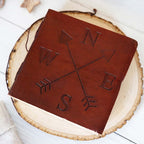 Compass 7x7 Artist Handmade Leather Journal - Che Cose Belle
