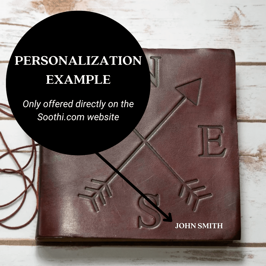Compass 7x7 Artist Handmade Leather Journal - Che Cose Belle
