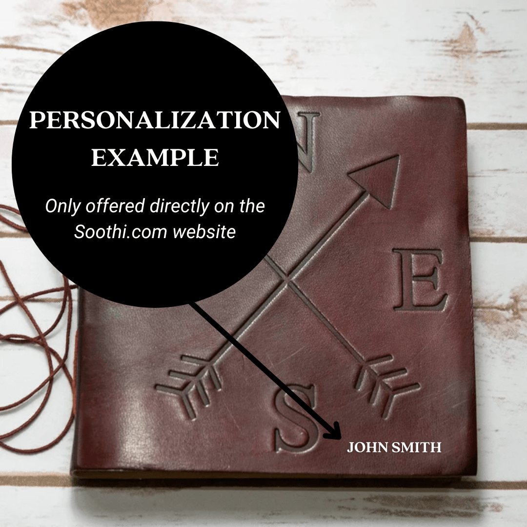 Compass 7x7 Artist Handmade Leather Journal - Che Cose Belle