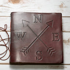 Compass 7x7 Artist Handmade Leather Journal - Che Cose Belle
