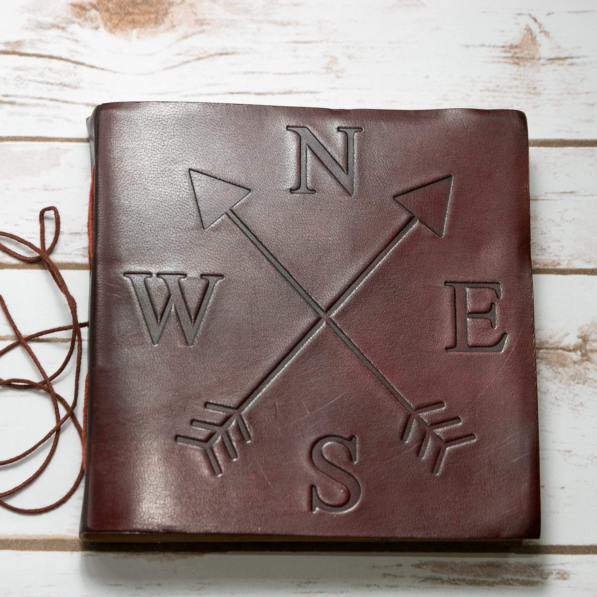 Compass 7x7 Artist Handmade Leather Journal - Che Cose Belle