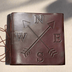 Compass 7x7 Artist Handmade Leather Journal - Che Cose Belle