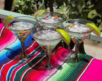 Confetti Carmen Design Margarita Glasses - Martini Style - Set of 4 - Che Cose Belle