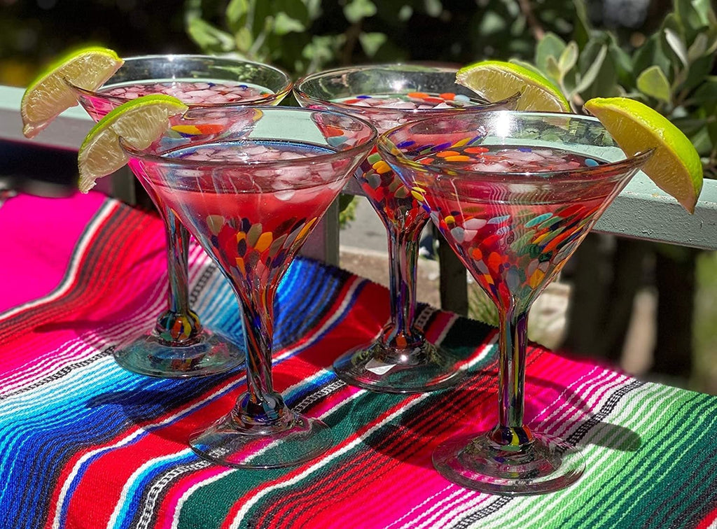 Confetti Carmen Design Margarita Glasses - Martini Style - Set of 4 - Che Cose Belle