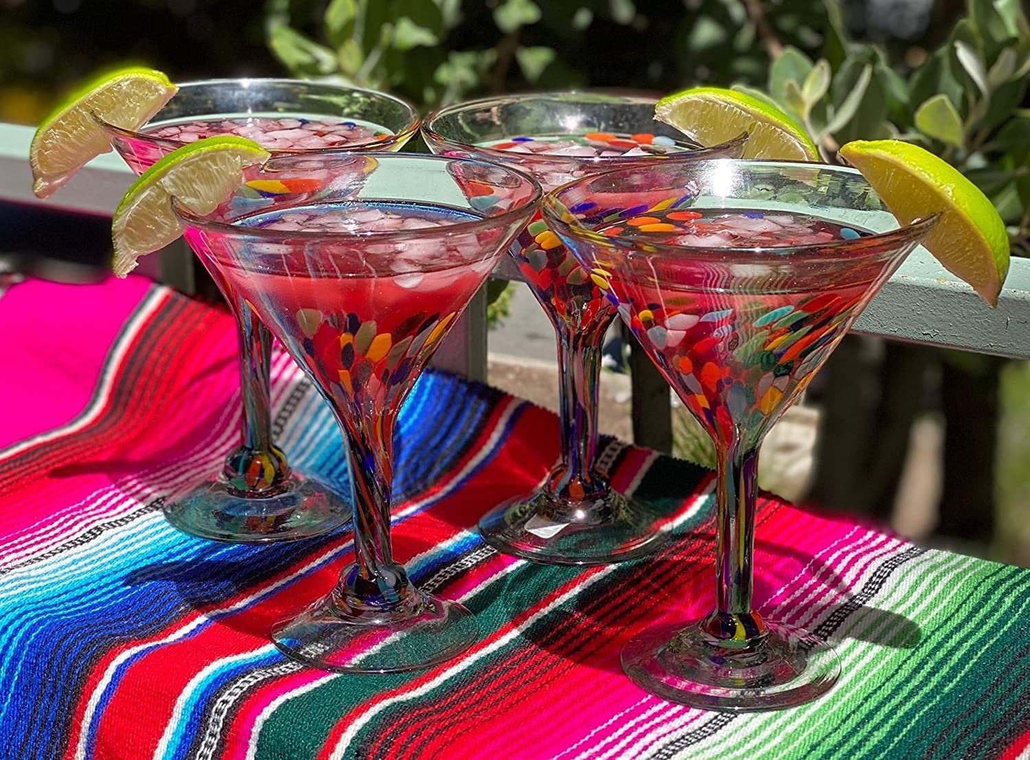 Confetti Carmen Design Margarita Glasses - Martini Style - Set of 4 - Che Cose Belle