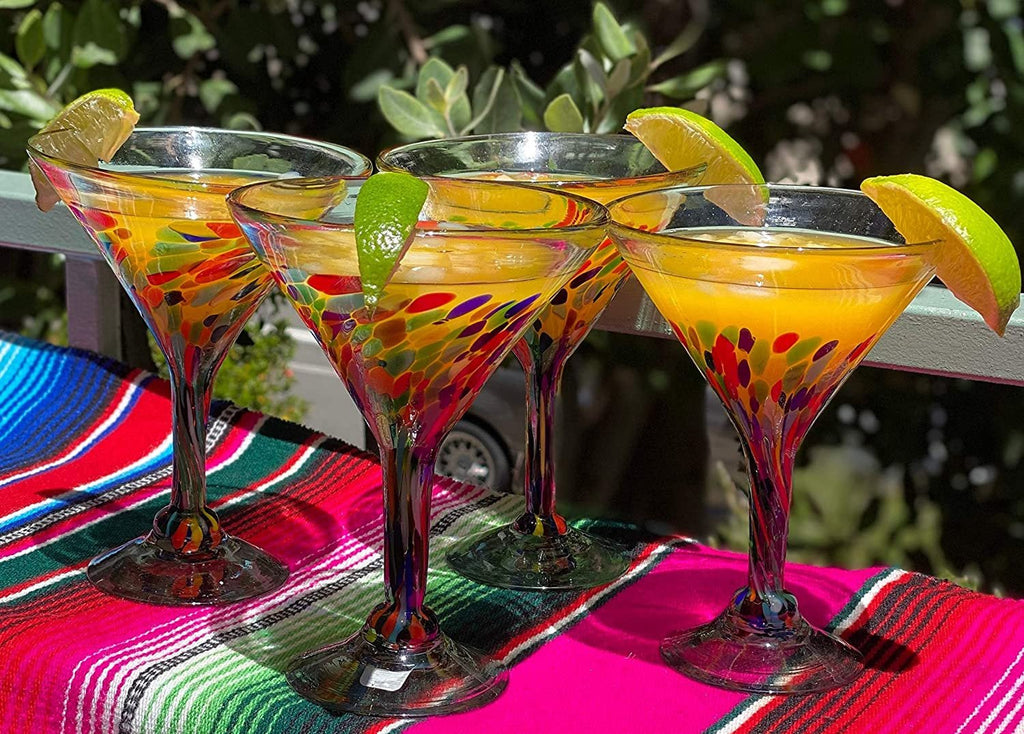 Confetti Carmen Design Margarita Glasses - Martini Style - Set of 4 - Che Cose Belle