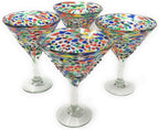 Confetti Rock Modern Margarita Glasses - Martini Style - Set of 4 - Che Cose Belle
