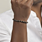 Conscious Awakening - Matte Onyx Mantra Barrel Bracelet - Che Cose Belle
