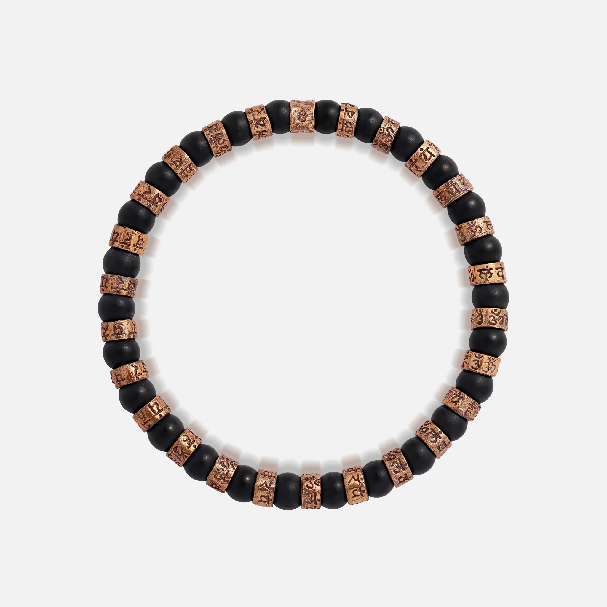 Conscious Awakening - Matte Onyx Mantra Barrel Bracelet - Che Cose Belle