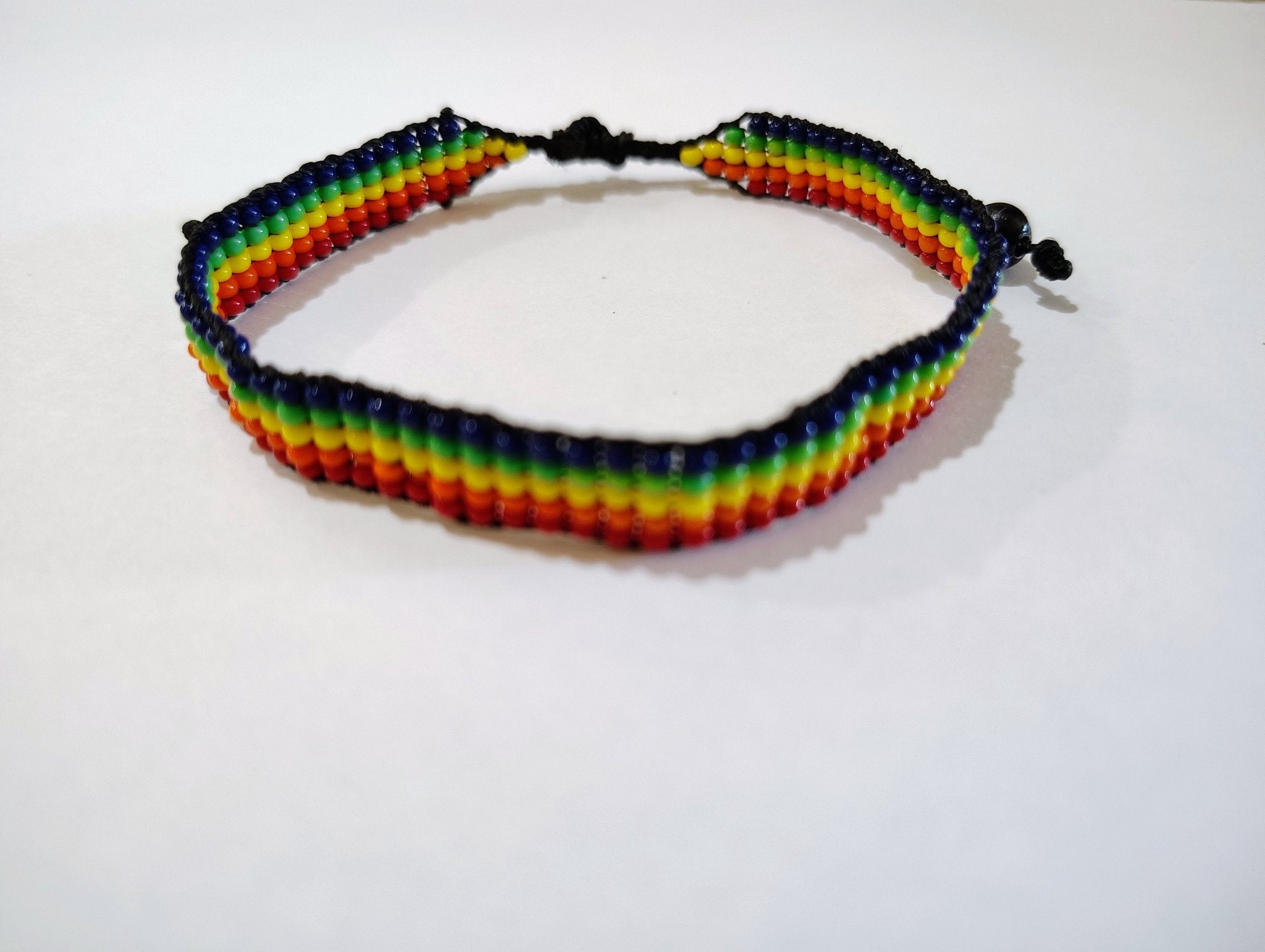 Conservation Pride & Purpose Hand Beaded Bracelet, Rainbow of Maasai Glass Beads - Che Cose Belle