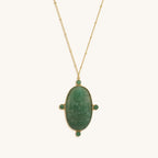 Constant Blessings Aventurine and Jade Pendant Necklace - Che Cose Belle