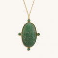 Constant Blessings Aventurine and Jade Pendant Necklace - Che Cose Belle