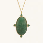 Constant Blessings Aventurine and Jade Pendant Necklace - Che Cose Belle