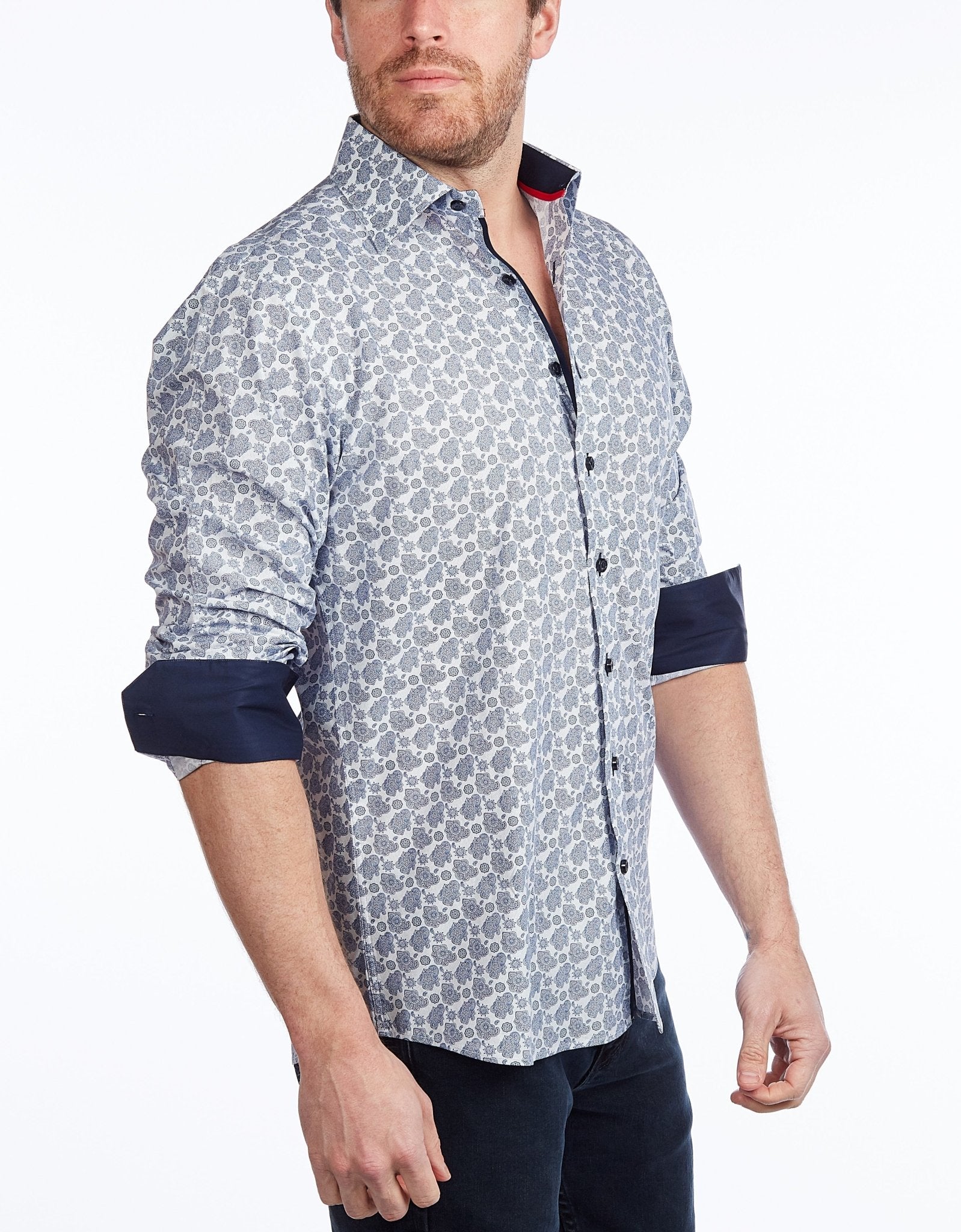 Contrast Collar Button - Up Shirt // Navy - Contemporary Fit - Contrast trimming - final sale - Che Cose Belle