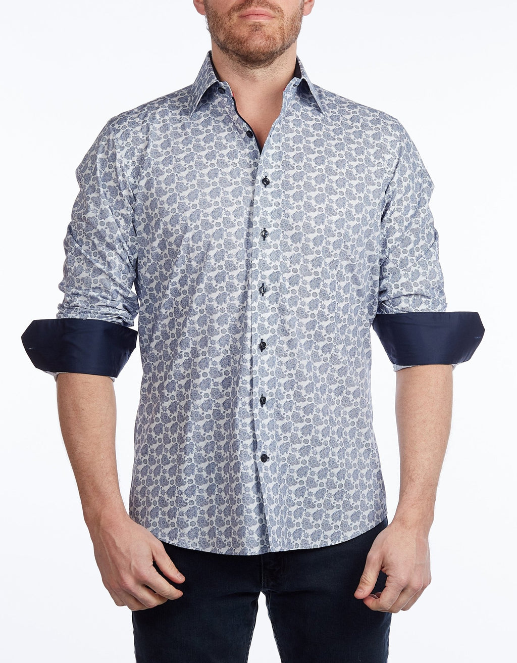 Contrast Collar Button - Up Shirt // Navy - Contemporary Fit - Contrast trimming - final sale - Che Cose Belle