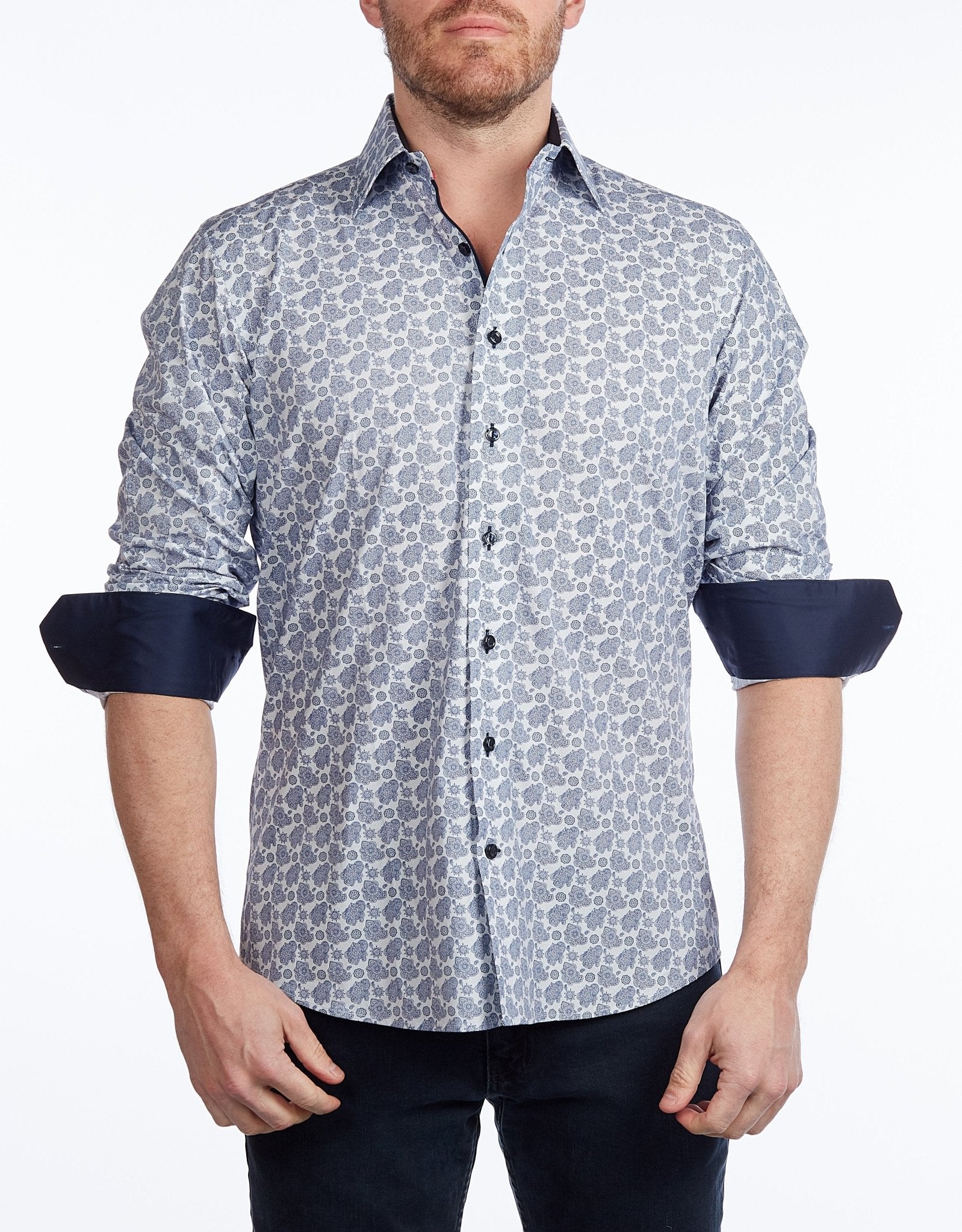 Contrast Collar Button - Up Shirt // Navy - Contemporary Fit - Contrast trimming - final sale - Che Cose Belle