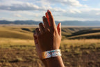 Copper Sculpted Angel Wing Frame Cuff Bracelet - Che Cose Belle