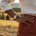 Copper Sculpted Angel Wing Frame Cuff Bracelet - Che Cose Belle