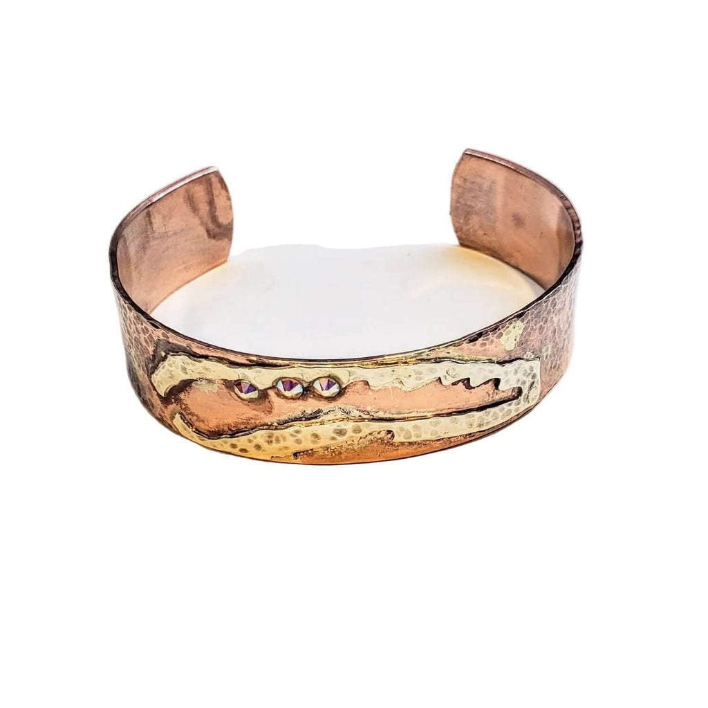 Copper Sculpted Angel Wing Frame Cuff Bracelet - Che Cose Belle