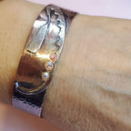 Copper Sculpted Angel Wing Frame Cuff Bracelet - Che Cose Belle