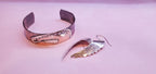 Copper Sculpted Angel Wing Frame Cuff Bracelet - Che Cose Belle