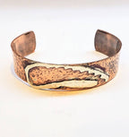 Copper Sculpted Angel Wing Frame Cuff Bracelet - Che Cose Belle
