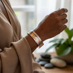 Copper Sculpted Angel Wing Frame Cuff Bracelet - Che Cose Belle