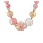 Fab Pink Flower Enamel Necklace