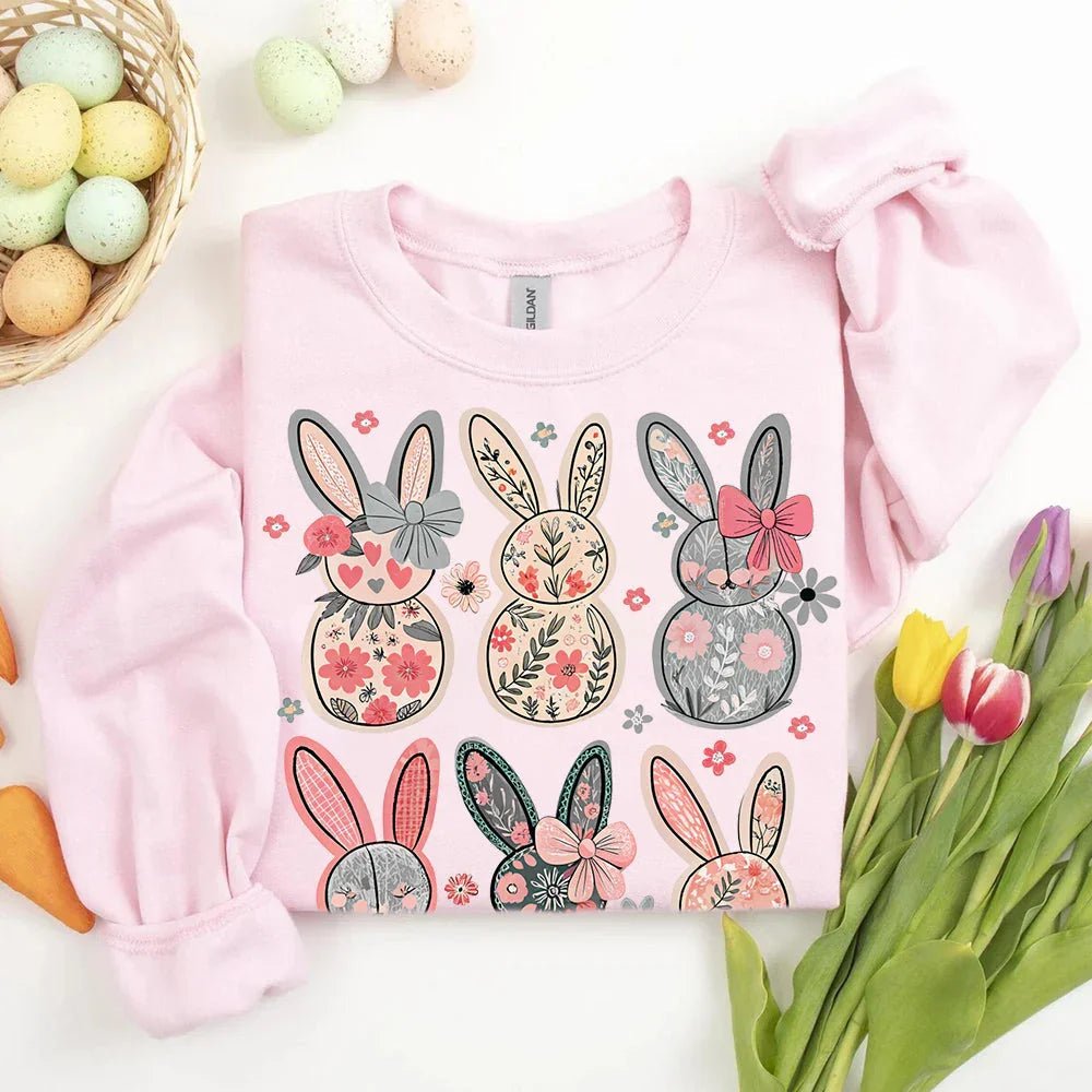 Coquette Easter Bunny Floral Sweatshirts - Che Cose Belle