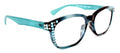 Coral, (Bling) Reading Glasses 4 Women W (Aquamarine, Black Diamond)Genuine European Crystals.(Teal Blue) Marble Pattern Frame. - Che Cose Belle